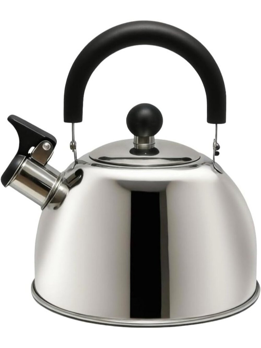 Silver Kitchen Whistling Tea Kettle 2 Quart Stainless Steel Stovetop Teapot